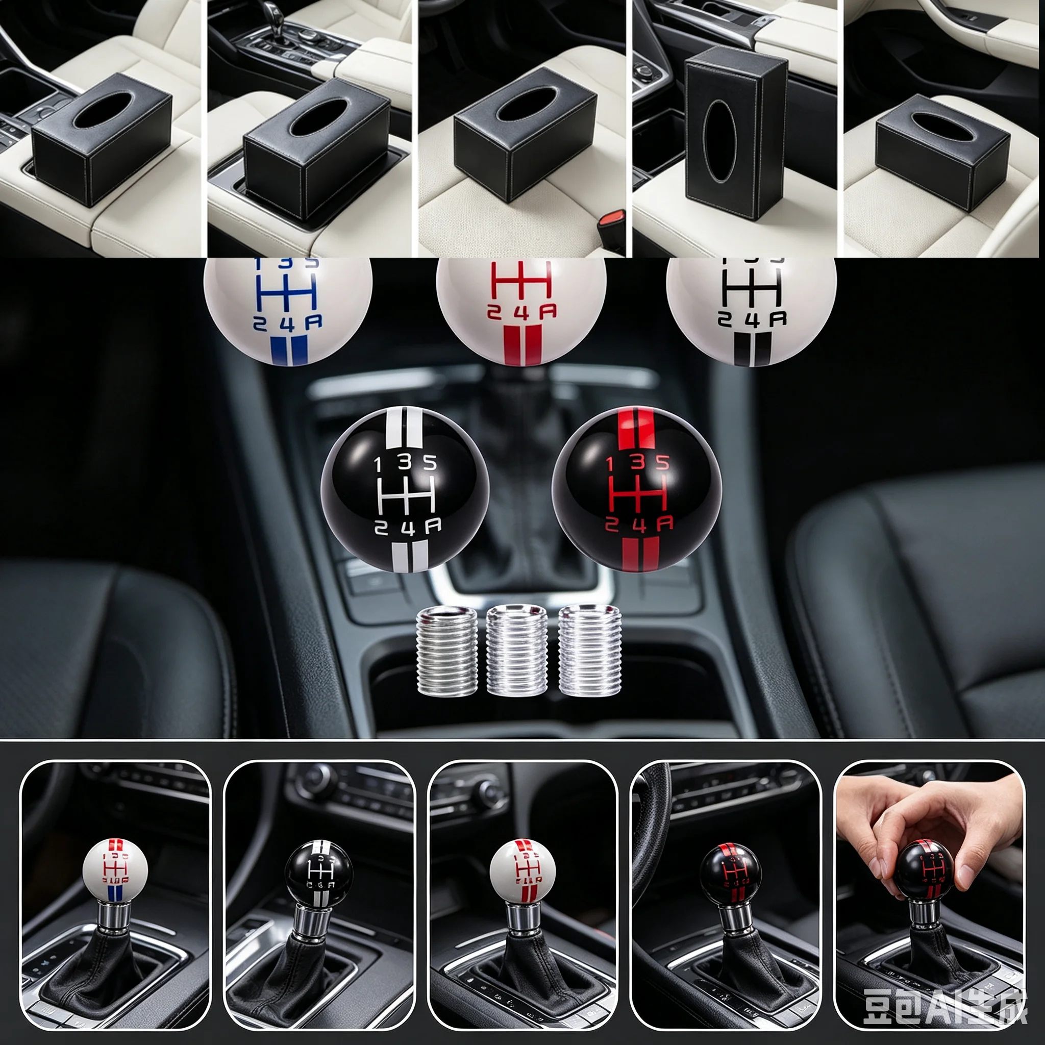 Car 5 Speed Resin Manual Gear Shift Knob Shifter Lever Shifter Cover Fit For Ford Mustang Shelby GT500