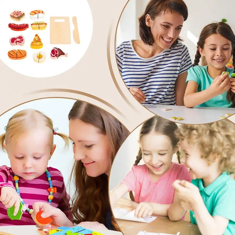 木製フルーツカットおもちゃ教育学習ゲーム幼児食品切断就学前のおもちゃ微細運動能力ゲーム女の子男の子用