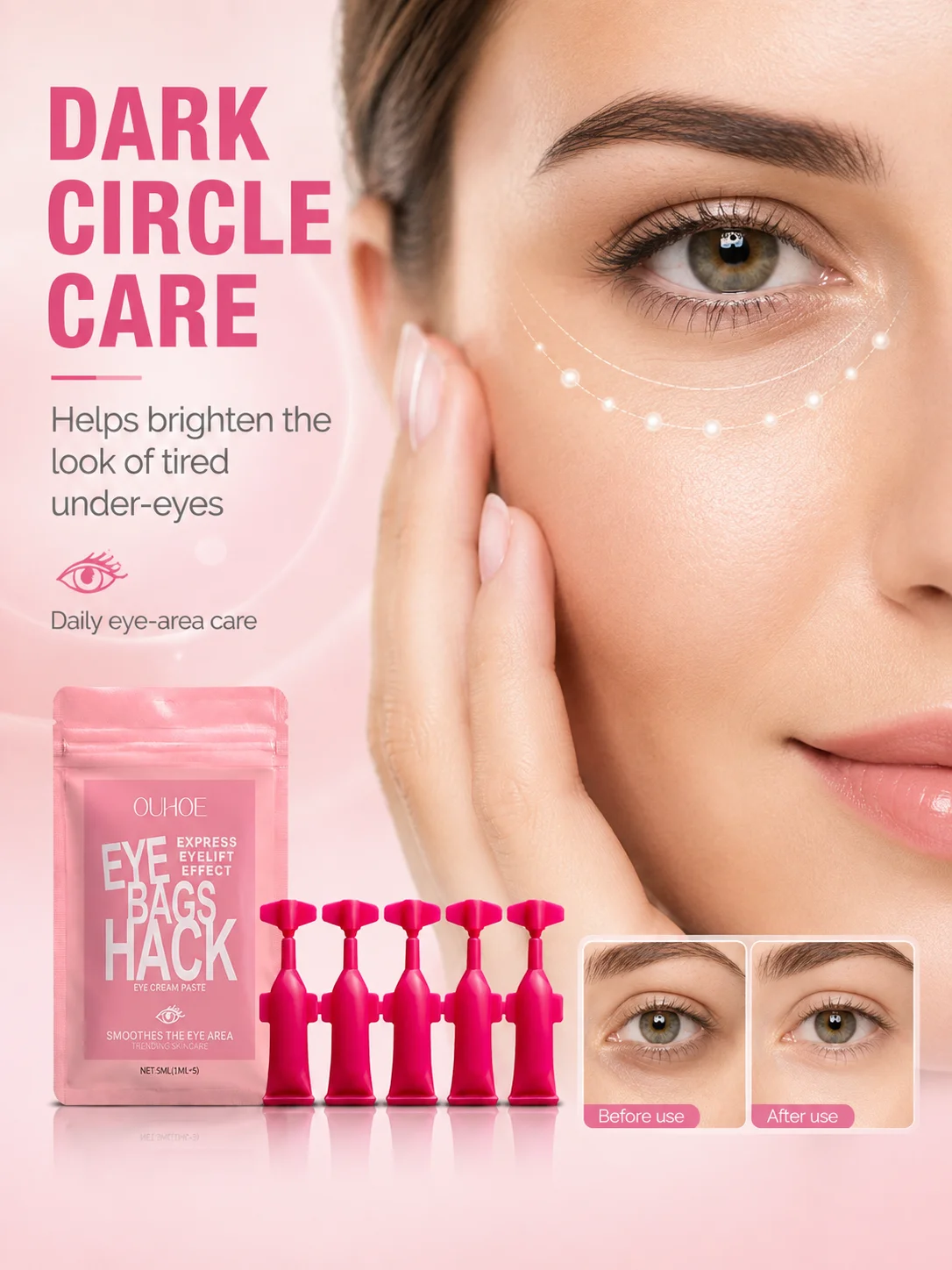Instant Eye Bag Removal Cream, Retinol Anti-Wrinkle Firming, Fade Fine Lines Dark Circles Puffiness, Brightening Eye Skin Care