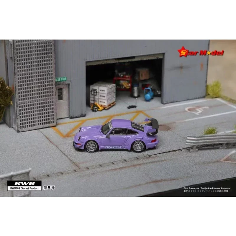 In Stock Star RWB 964 GT Tail Violetta 1:64 Diecast Car Model Collect Miniature Toys