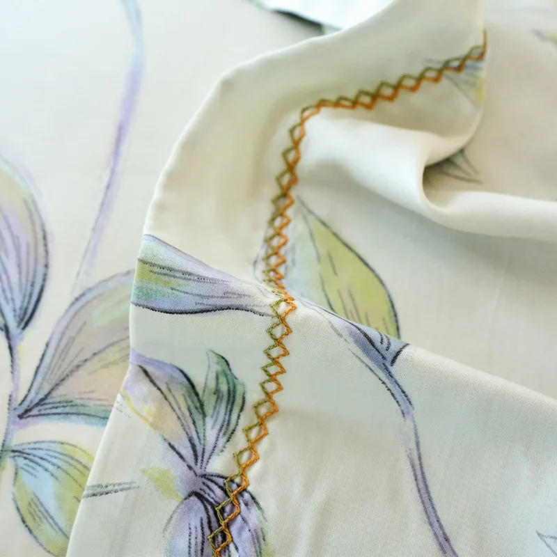 60 عدد 100% كيس وسادة مطبوع من الحرير عالي الجودة من ألياف الليوسيل كيس وسادة لجميع المواسم ملحقات سرير تبريد صديقة للبشرة