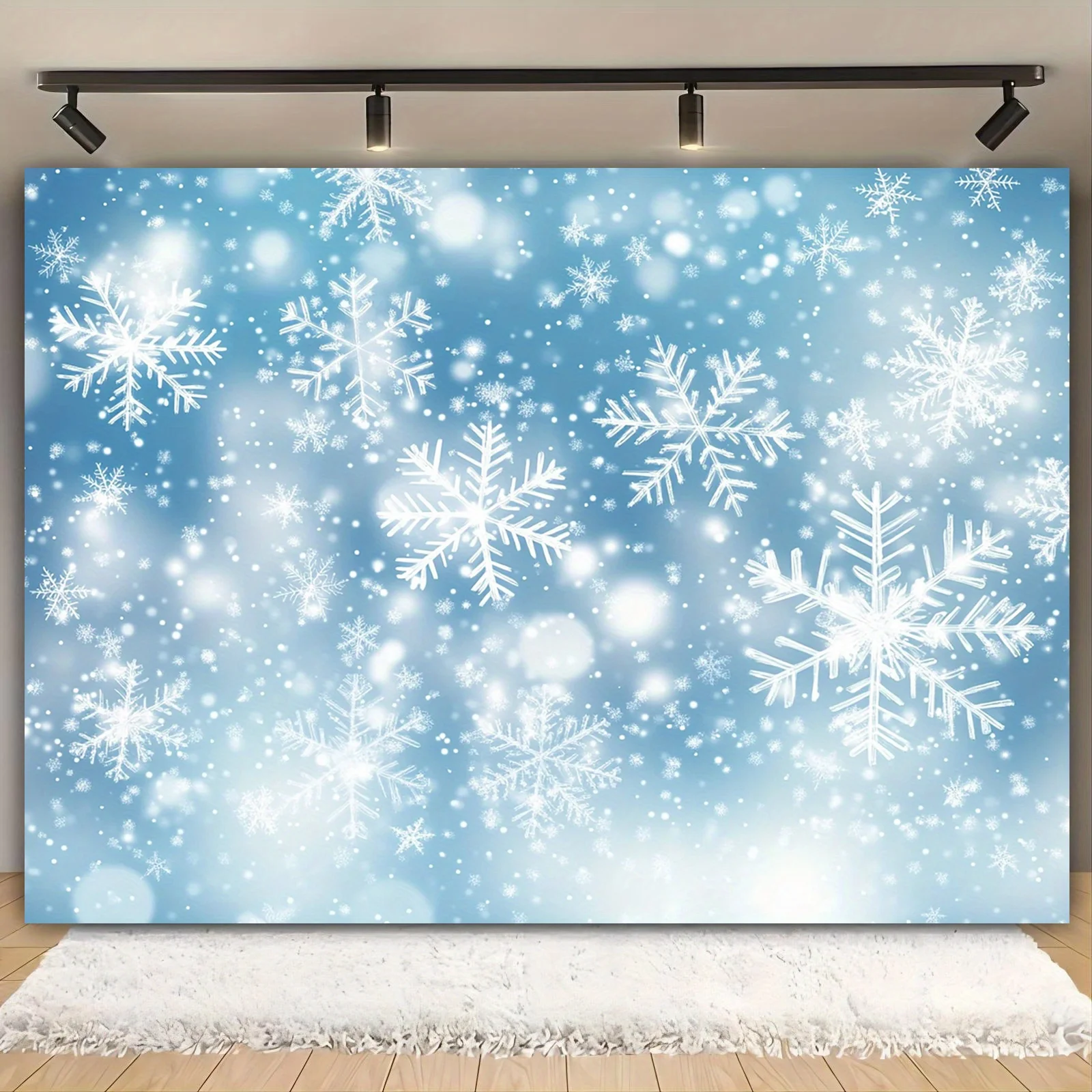 Multifunktionaler Winter-Hintergrundstoff im Wunderland – für Weihnachten, Hochzeiten, Geburtstage usw. - Polyesterfaser