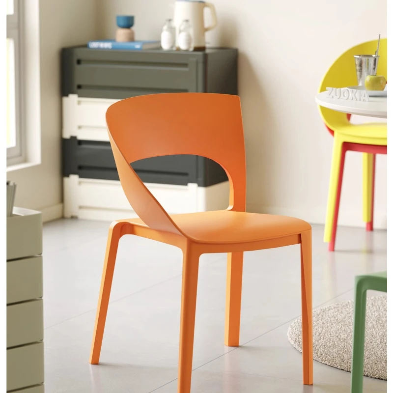 

Chair Dopamine Creative Dining Chair Household Backrest Dining Table Chair Plastic Waterproof Stackable Leisure Stool