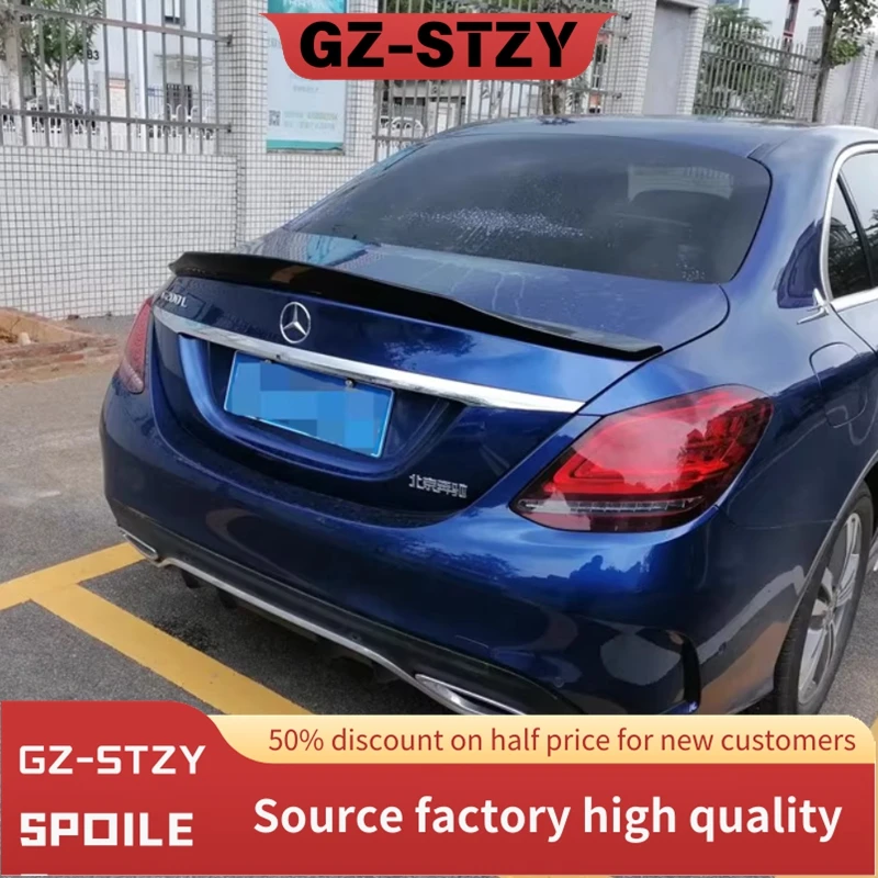 

For Mercedes W205 PSM Style Rear Spoiler Wing C200 C250d C300 C43 C63 4-Door Saloon Rear Trunk Spoiler Caps 2014-2021 Bodykits