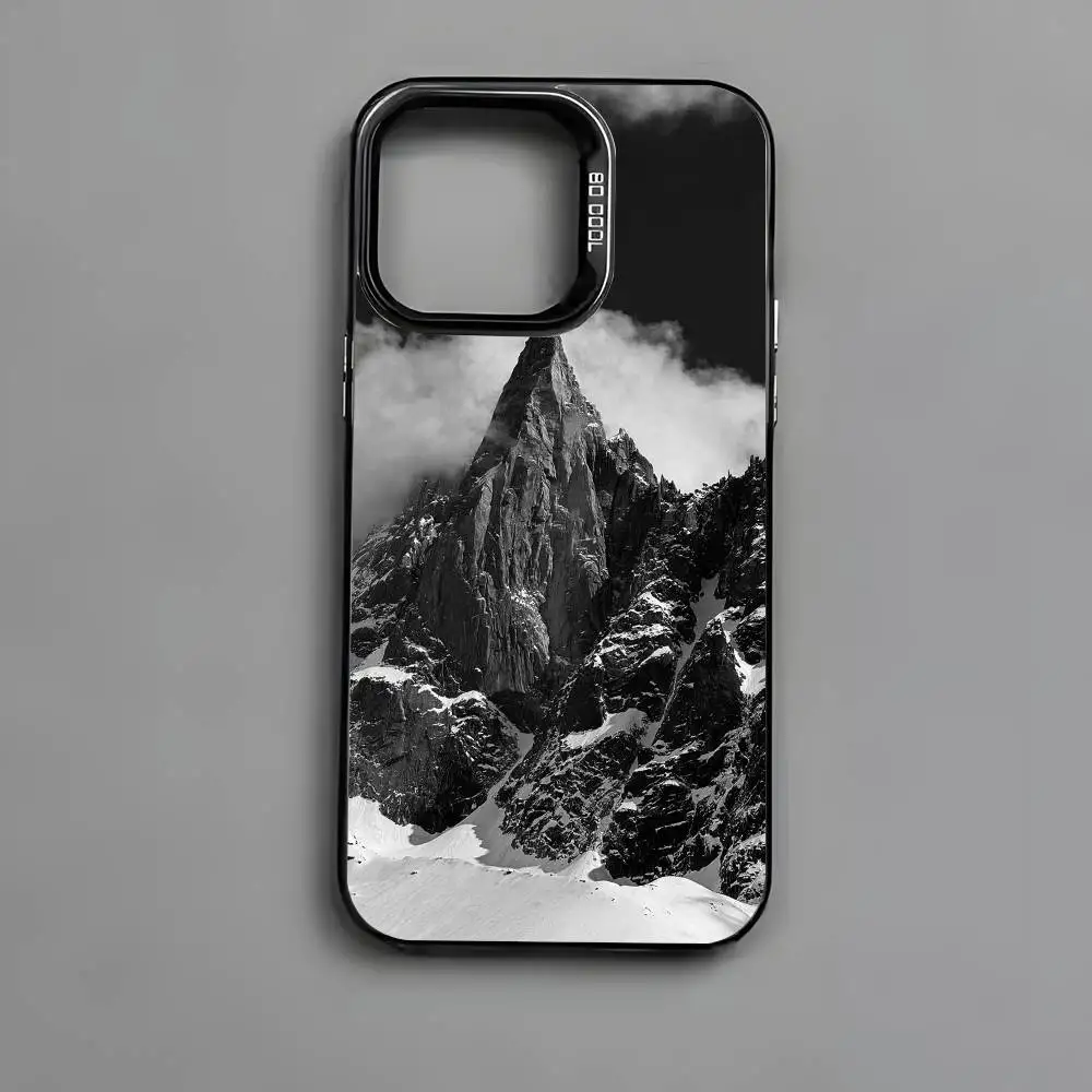 Aiguille De La Grande Sassiere جراب هاتف آيفون 17 16 15 14 13 12 11 Pro Max Air متعدد الألوان ماتي ليزر أورورا فوندا #6