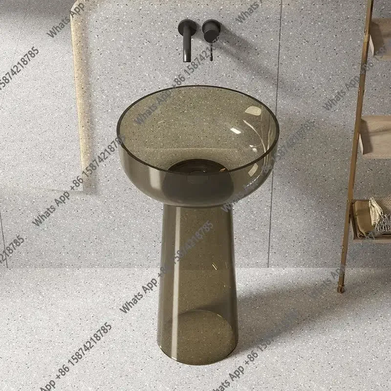 X Column Floor-to-ceiling Wash Basin Transparent Wash Basin Toilet Color Wash Basin Customization Bathroom
