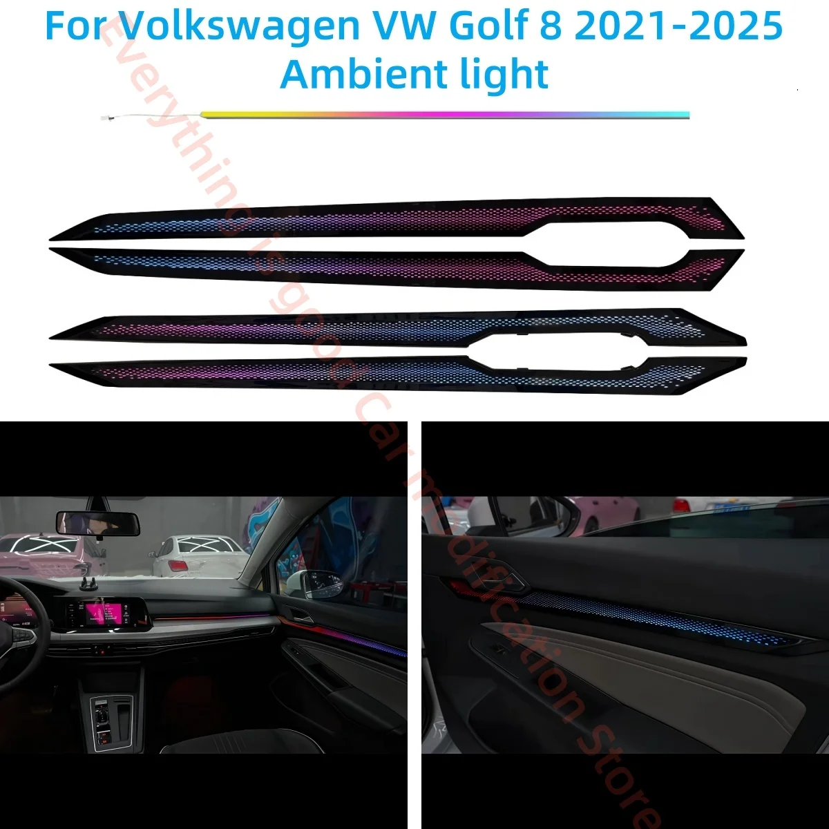 For Volkswagen VW Golf 8 2021+ Atmosphere Lamp Car Interior Lighting Upgrade Car accessories 1:1 trim panels Screen &APP control