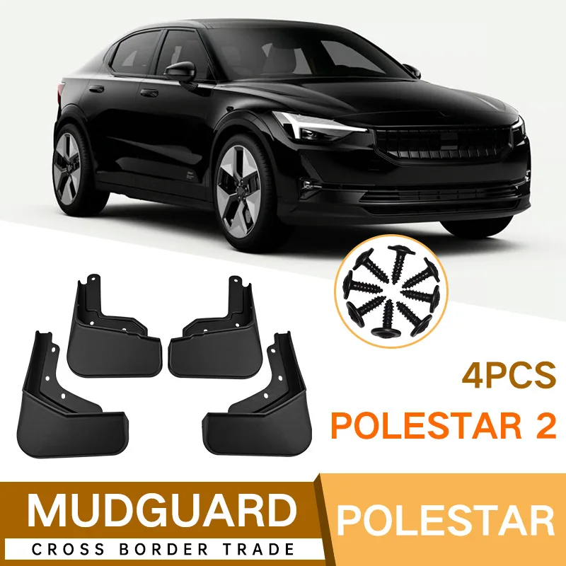 4pcs Car Mudflaps Mud Guards For Polestar 2 2021 2022 2023 Front Rear Exterior Mud flaps Splash Guards Mudguards Mud fenders