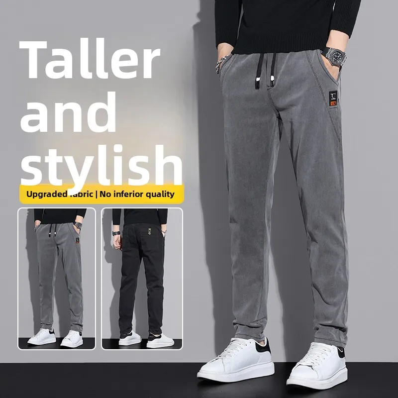 

Men's Slim Fit Jeans Elastic Waist Casual Autumn Spring Sle Long Pants Youth Trendy Cotton Polyester Spandex Blend