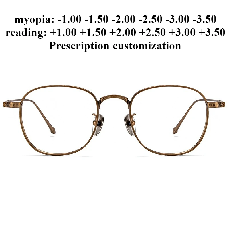 

48 мм новые стильные очки для женщин в квадратной оправе из чистого титана на заказ, очки для чтения с защитой от синего света для близорукости