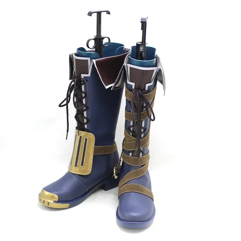 VI Arcane Cosplay Schoenen Game LOL PU Lederen Schoenen Halloween Carnaval Laarzen Cosplay Props Custom Made