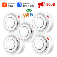 Tuya WiFi Smoke Detector Kitchen Fire Safety Sensor Home Notifications Sound Alarm 80dB Smart Life APP CE Certified