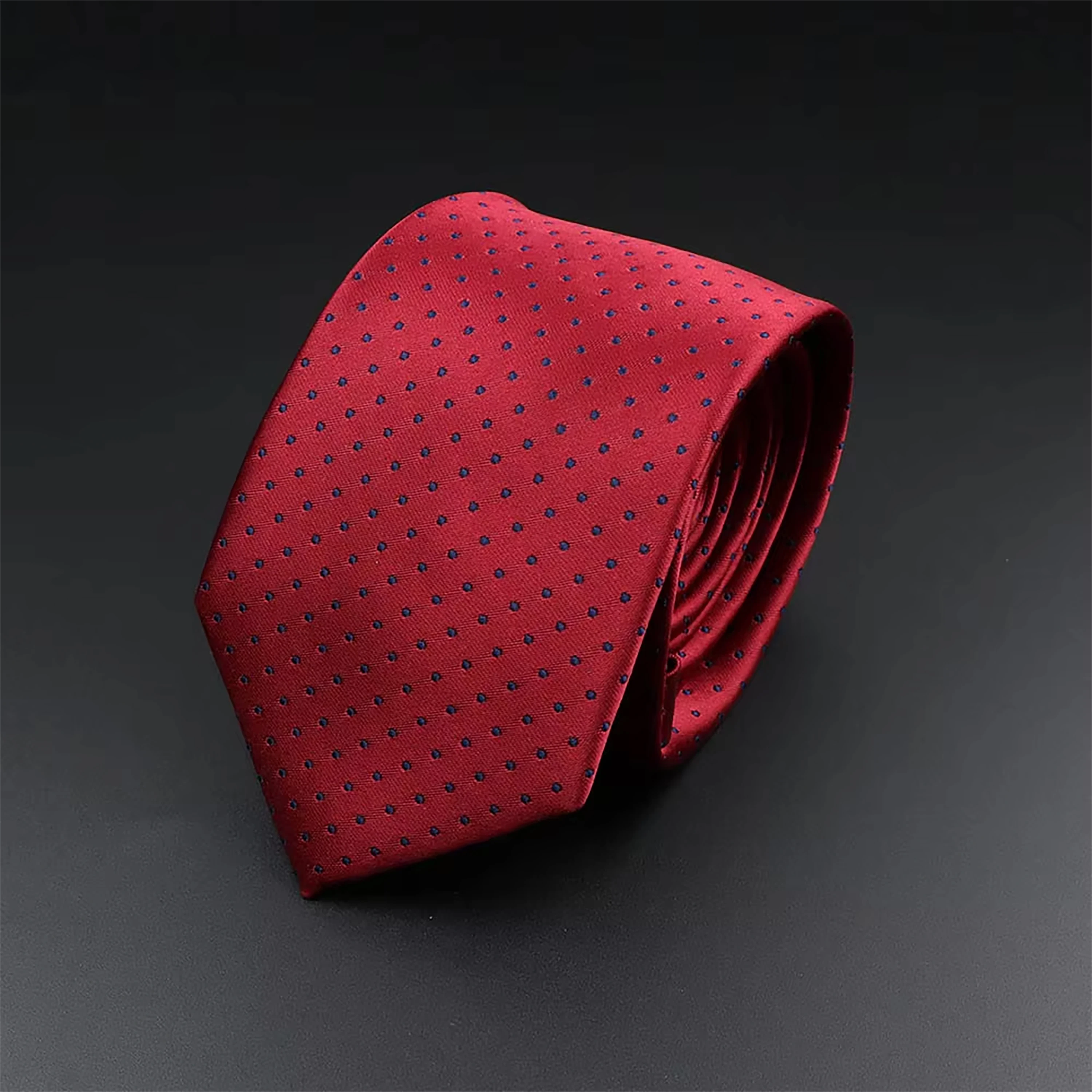 Classic Dot Geometry Men Ties Red Blue Black Jacquard 7cm Necktie  Fashion Party Wedding Business Slim Suit Shirt Accessories