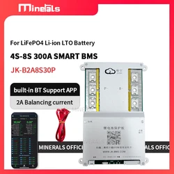 Jikong BMS 4S 5S 6S 7S 8S 300A Smart BMS 2A Active Balance Built-in BT APP Android IOS Parallel Connection 12V 24V 3S Jikong BMS