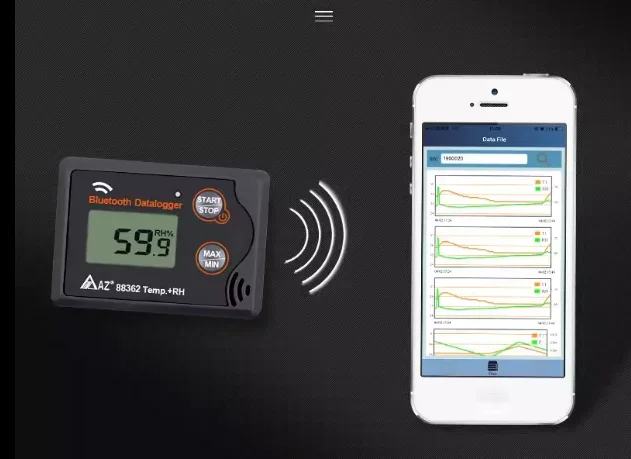 AZ88360 Bluetooth 4.0 wireless Temperature Monitoring Data logger as follows