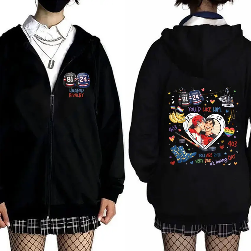 

Heated Rivalry Shane Hollander‌ Ilya Rozanov Hollanov 2481 Zipper Hoodie Men Women Fashion Vintage Oversized Zip Up Jacket Coat