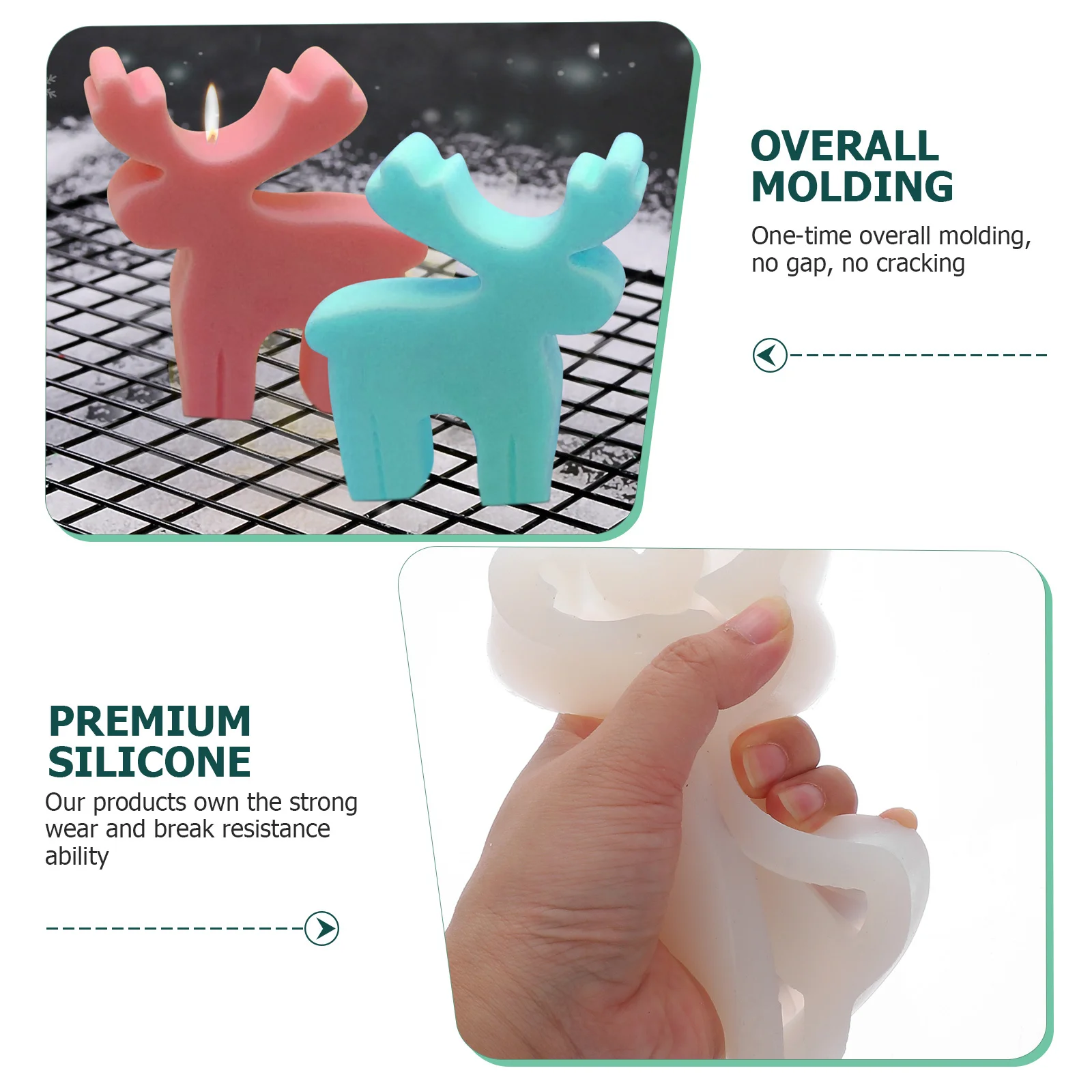 

Silicone Mold Christmas Diy Reusable 3D Unique Craft Aroma Making Decoration Xmas Festival Gift Handmade