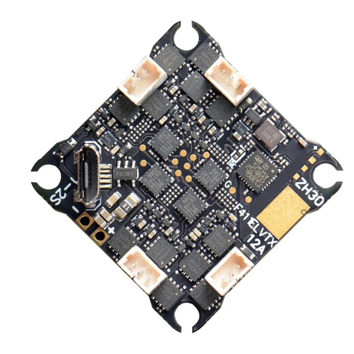 Controlador de vôo BFYLW F411ELVTX F411 12A 4 em 1 ESC 5.8G 400mW VTX ELRS 2.4G RX AIO 25,5X25,5mm 1-2S para drones FPV