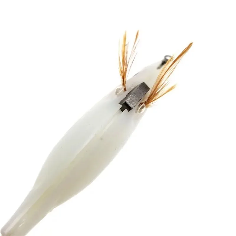 Ackibbik 7pcs Glow Squid Jig Saltwater Squid Lures 10cm/3.94in Luminous Shrimp Prawn Lures Fluorescent Cuttlefish Sleeve Octopus image 6