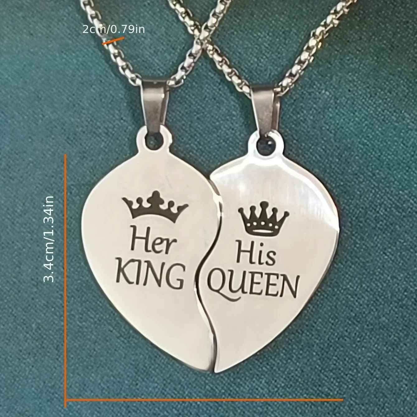 King Queen Crown Couple Confession Love Necklace, Stainless Steel Letter Necklace,A Gift of Love from the World of Love view 2