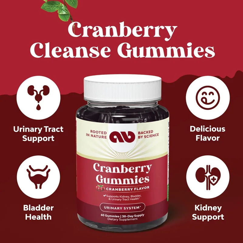 

Natural Cranberry Gummies for Men and Women - Used for Urinary Tract Health, Kidney Support, Bladder and Immune Health