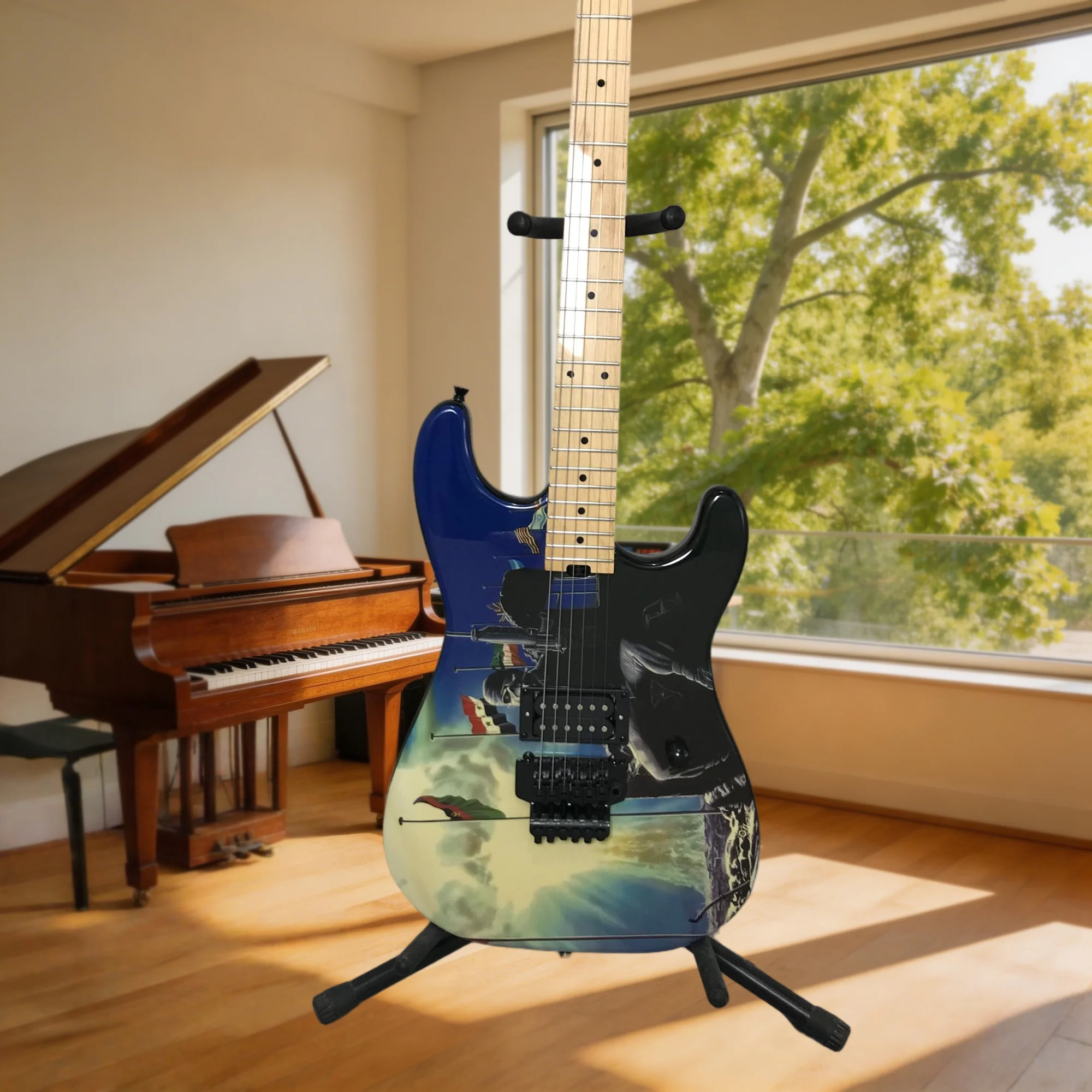 

Fighter Jet Theme Painted Finish High Collectibility Visual Recognition Guitar HH Pickup Mahogany Body