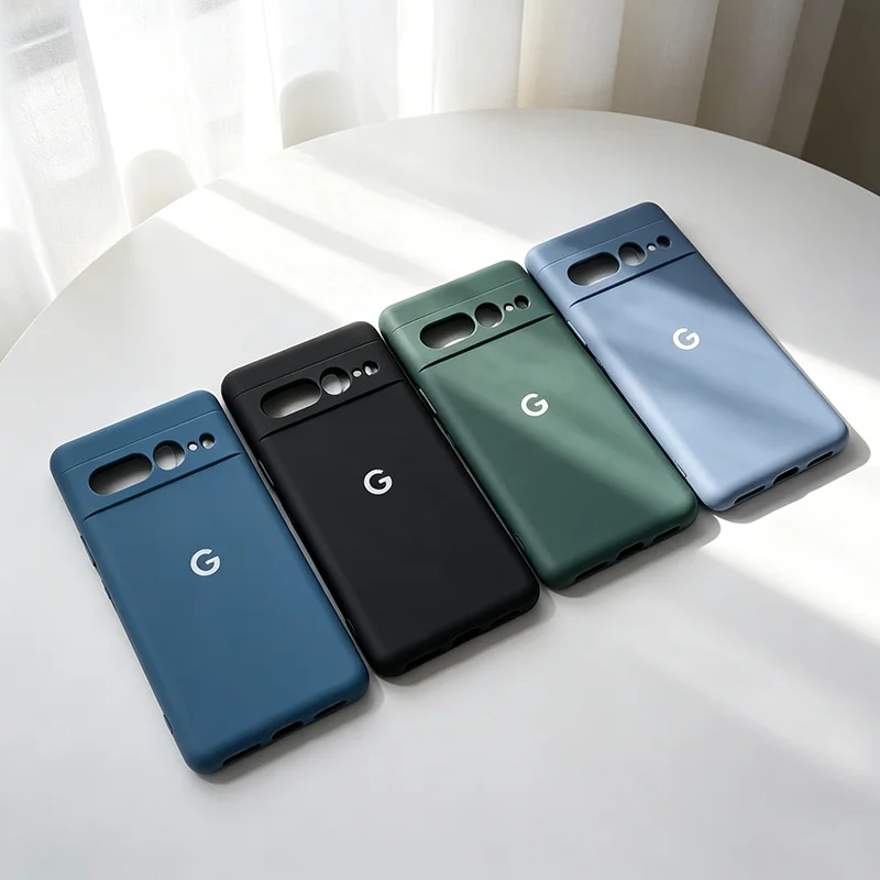 Hülle für Google Pixel 7 Pro, Flüssigsilikon, weiche Hülle, Gummi, vollständiger Schutz, TPU-Cover, stoßfeste Schutzhülle für Pixel 7A, 7Pro, 7