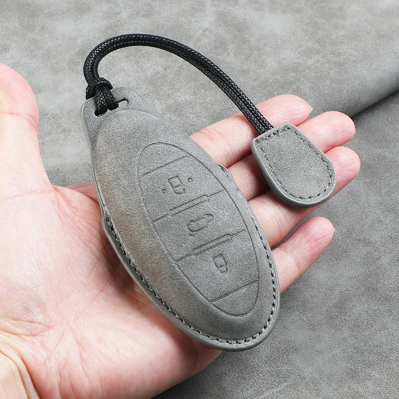 الجلود سيارة ل FAW مفتاح حافظة المفاتيح Besturn X80 2018 2019 2020 2021 3 أزرار الذكية بدون مفتاح التحكم عن بعد فوب حامي غطاء #5