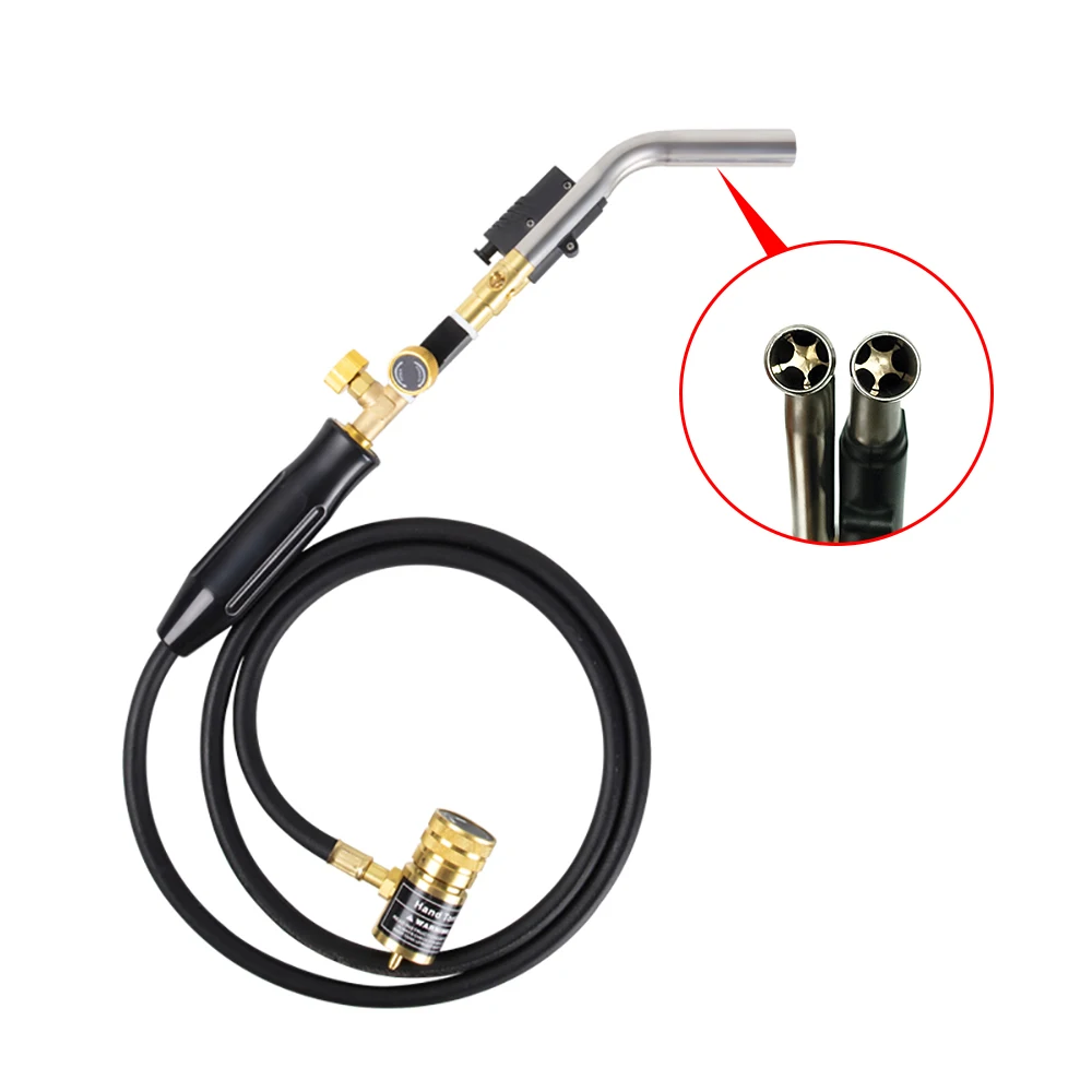 Mapp Gas Welding Torch Double Flame Jets Soldering Torch 3600° F Propane Welding Gun with Electronic Ignition