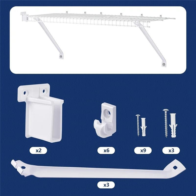 AT02-Wire Shelf Brackets Set Wire Shelving Support Brackets For Wardrobe And Wall Bracket