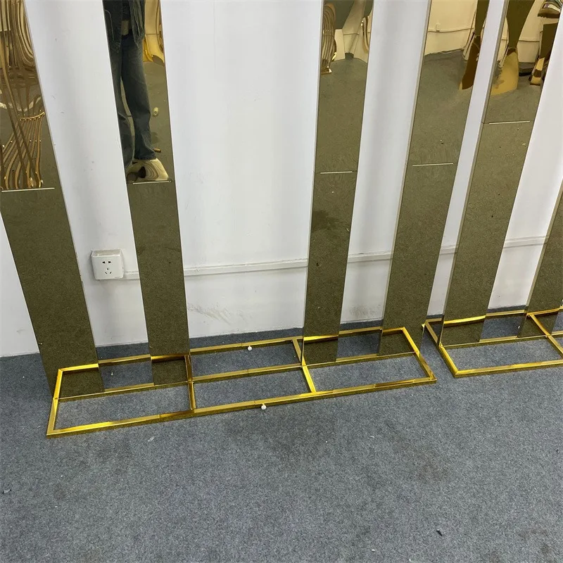 Wedding Arch Flower Rack Exquisite Gold Set Party Stage Decor Stainless Steel Wedding Background