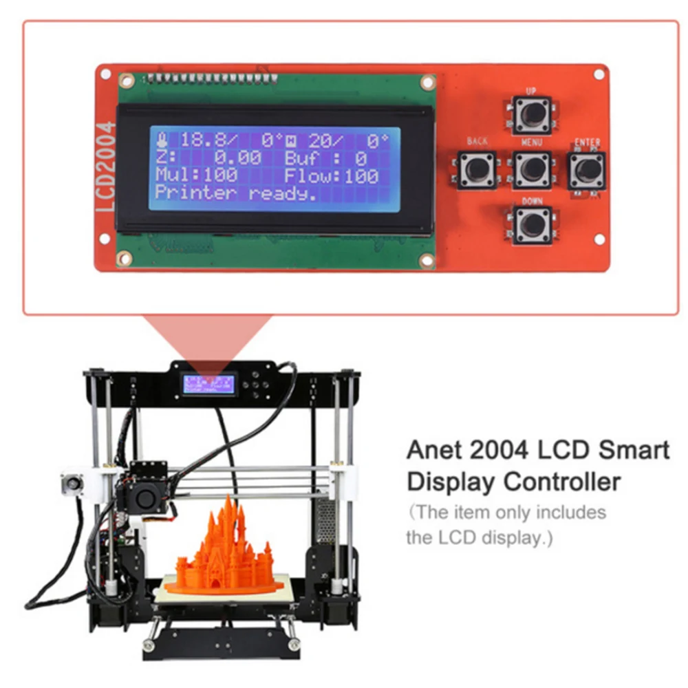 Anet A8 2004 LCD Smart Display Blue Screen 10Pin Cable Controller For RAMPS 1.4 Control Panel Blue Screen Plug a8 Printer Parts