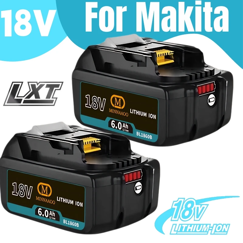 

Genuine For Makita 18v Battery 6Ah Rechargeable, Replacement for BL1860 BL1830 BL1815 BL1850 bl1840 with Double Runtime