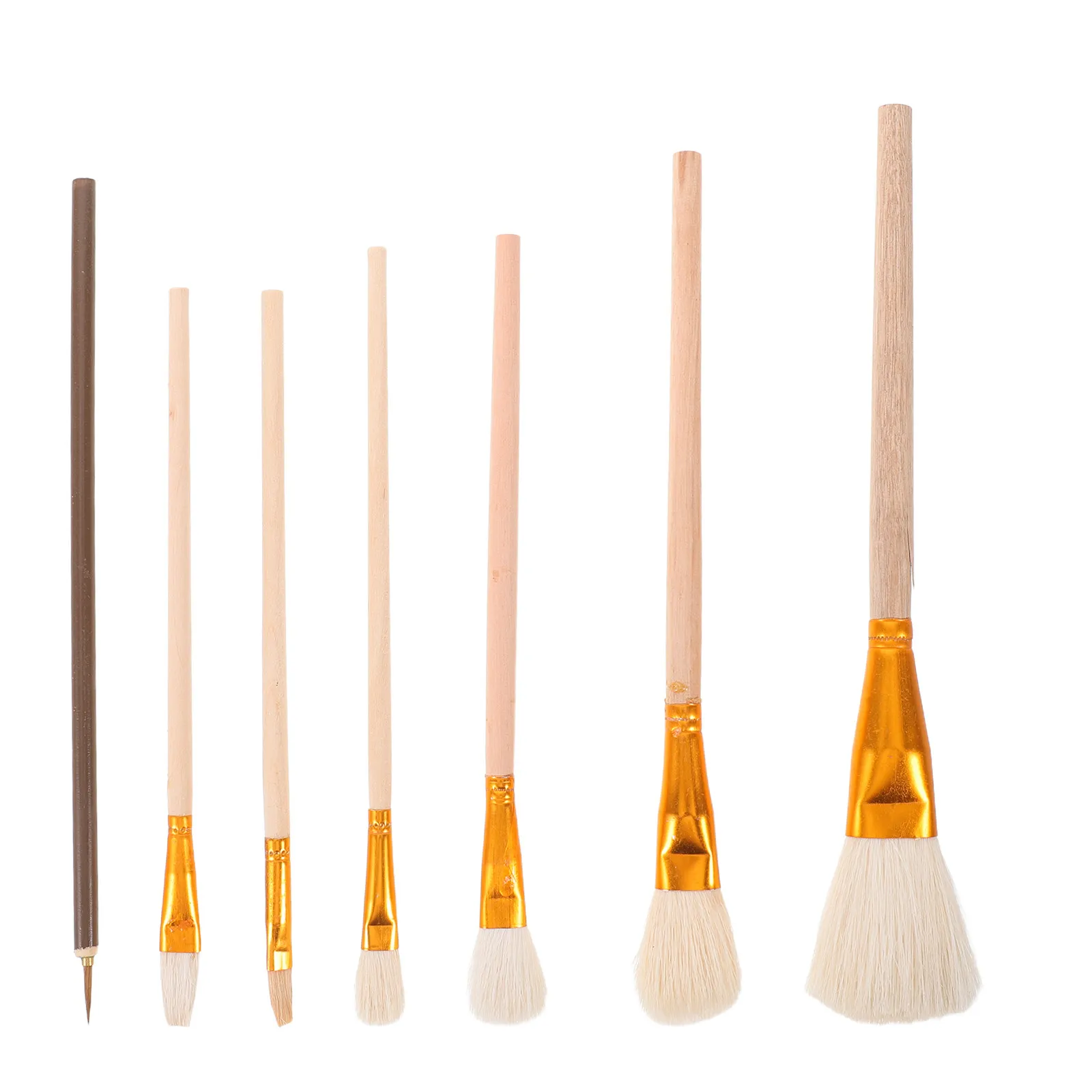 

7pcs Pottery Glaze Brushes for Acrylic Ceramic Watercolor Paintbrush Painting Goat Hair Brush Underglaze Paintbrush 7 Sizes