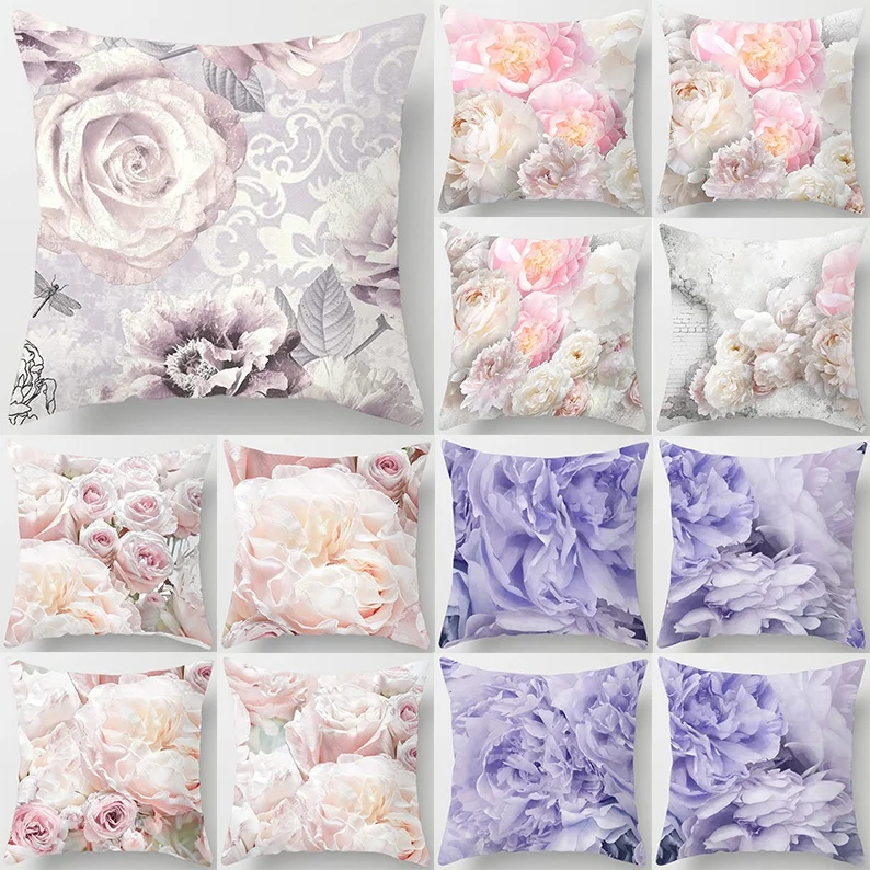 

Rose Series Square Pillow Case Pillow Home Improvement Car Bedroom Sofa Cushion Cover (45cm*45cm)