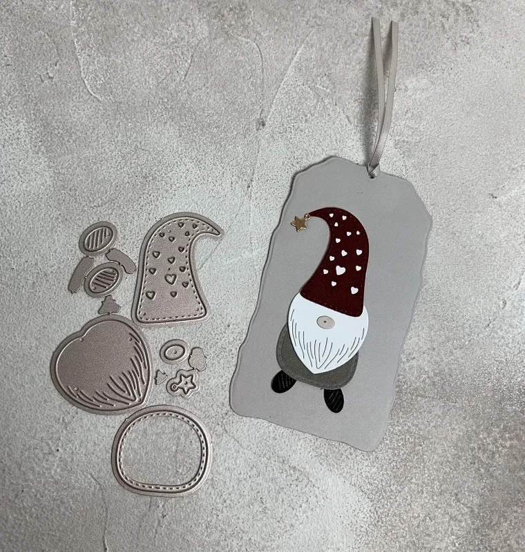 

Металлические вырубные ножи Mmao Crafts для резки металла и стали, рождественские гномы и Санта-Клаусы, для скрапбукинга, бумажных/фотокарточек, тиснения