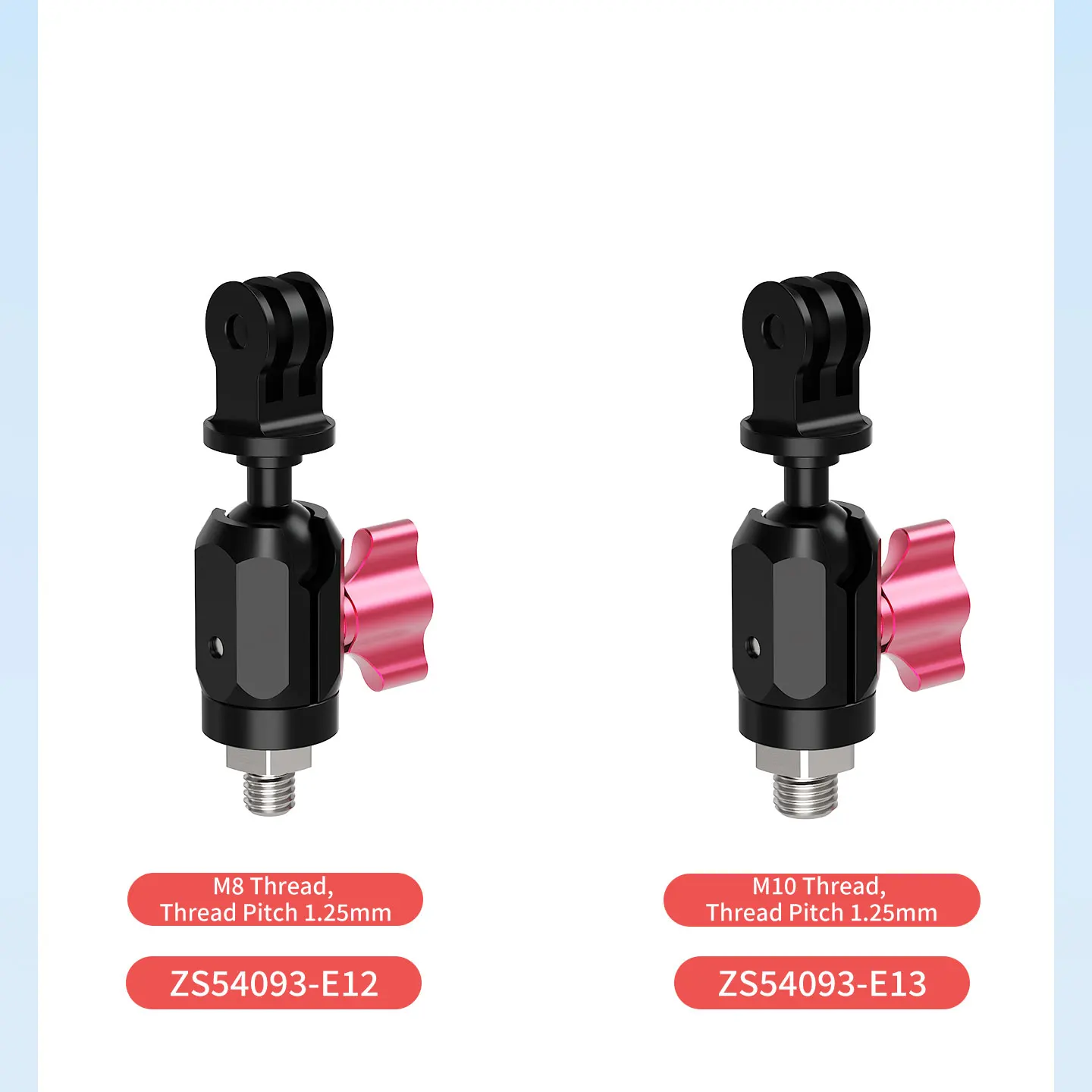 Aluminium-Action-Kamera-Halterung 2kg Traglast 3-Punkt-Adapter 17mm Kugelkopfklemme für GoPro Insta360 DJI OSMO Motorrad Fahrrad Stativ – Detail 6