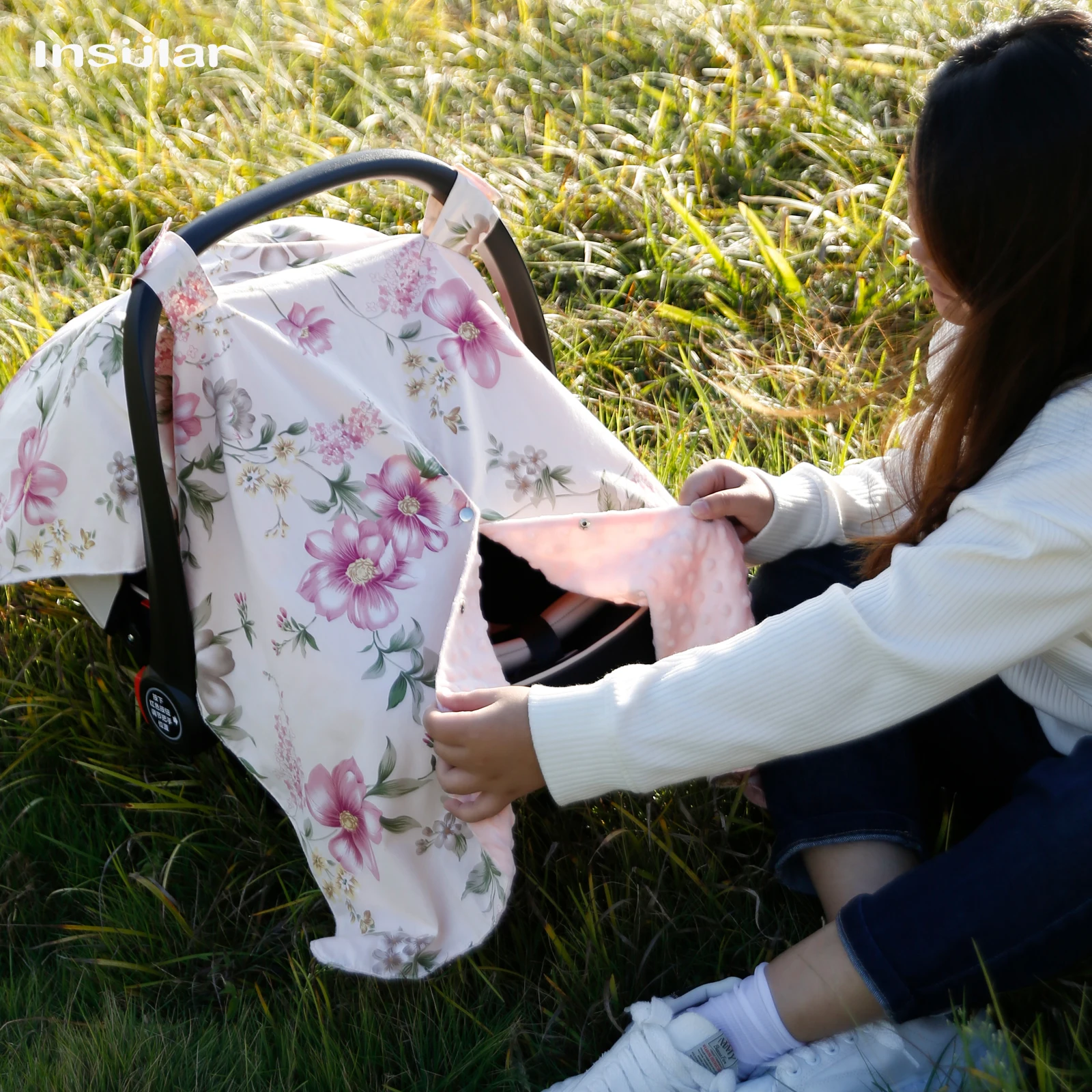 Baby Stroller Accessories:Muslin SoftBreathable YarnSunshade Cover,Baby Sun Protector,BasketStroller Cover,Mosquito Net for Kids