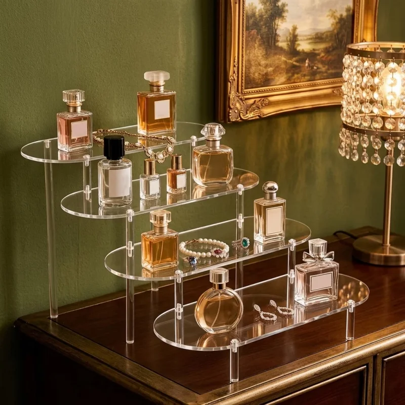 Transparent Acrylic Multi-tier Display Stand, a Versatile Desktop Acrylic Storage Rack, Suitable for Displaying Small Ornaments