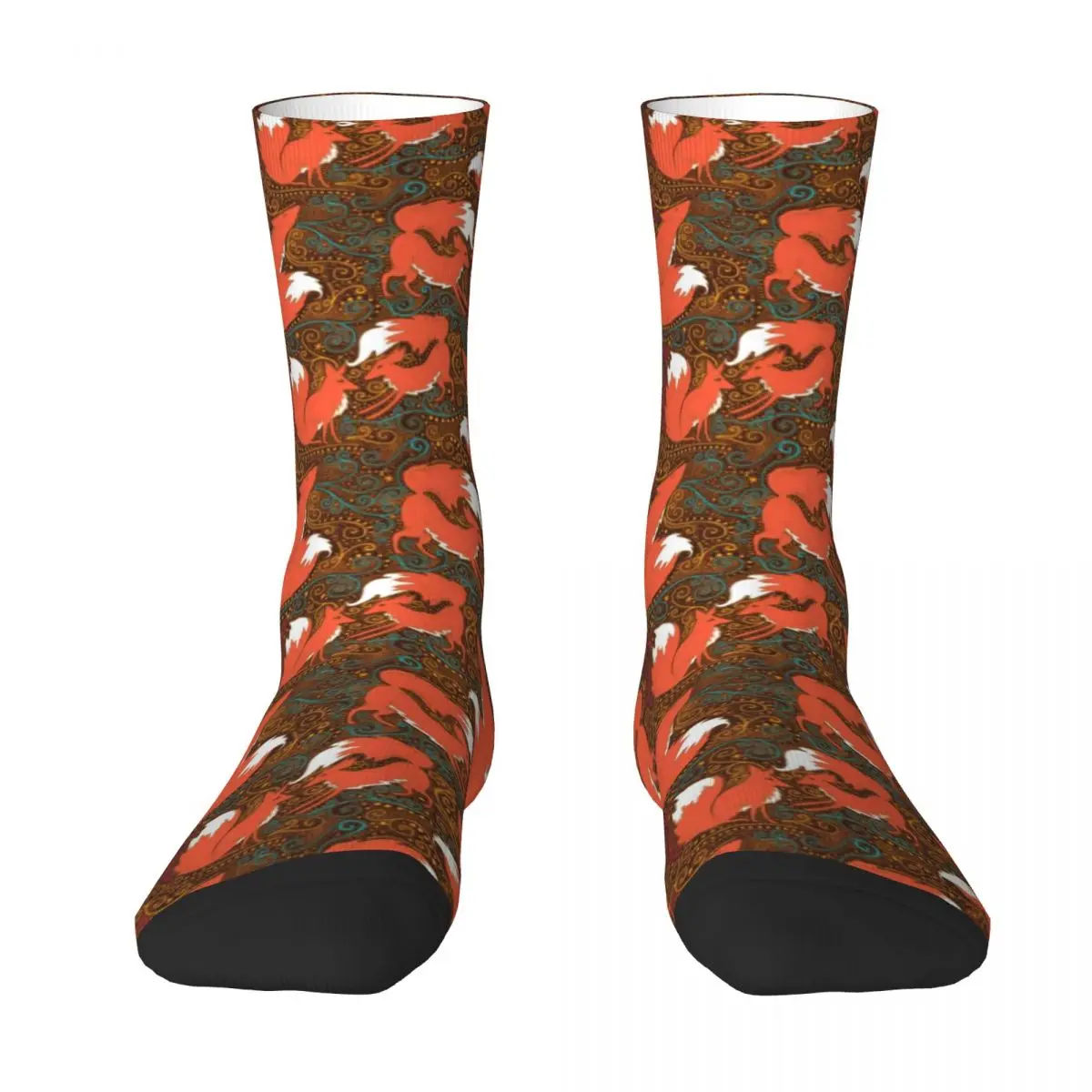 Fox Print Socks Forest Animal Retro Funny Stockings Girls Medium Soft Running Socks Autumn Custom Anti Slip Socks