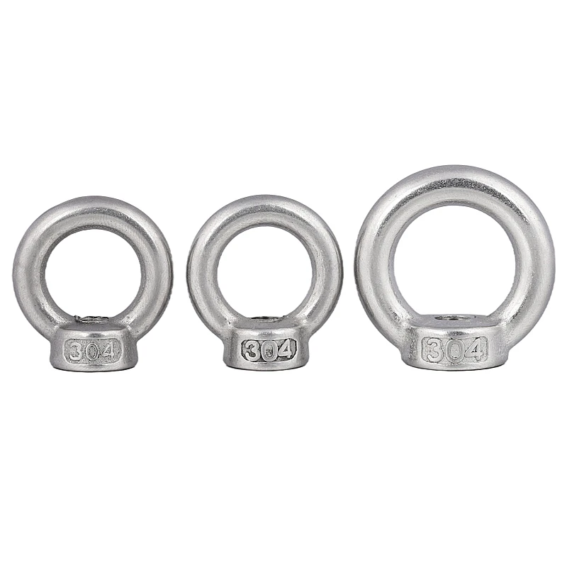 10pcs M3 M4 M5 M6 M8 M10 Eye Nut Stainless Steel Marine Lifting Eyenut Ring Nut Loop Hole for Cable Rope Lifting