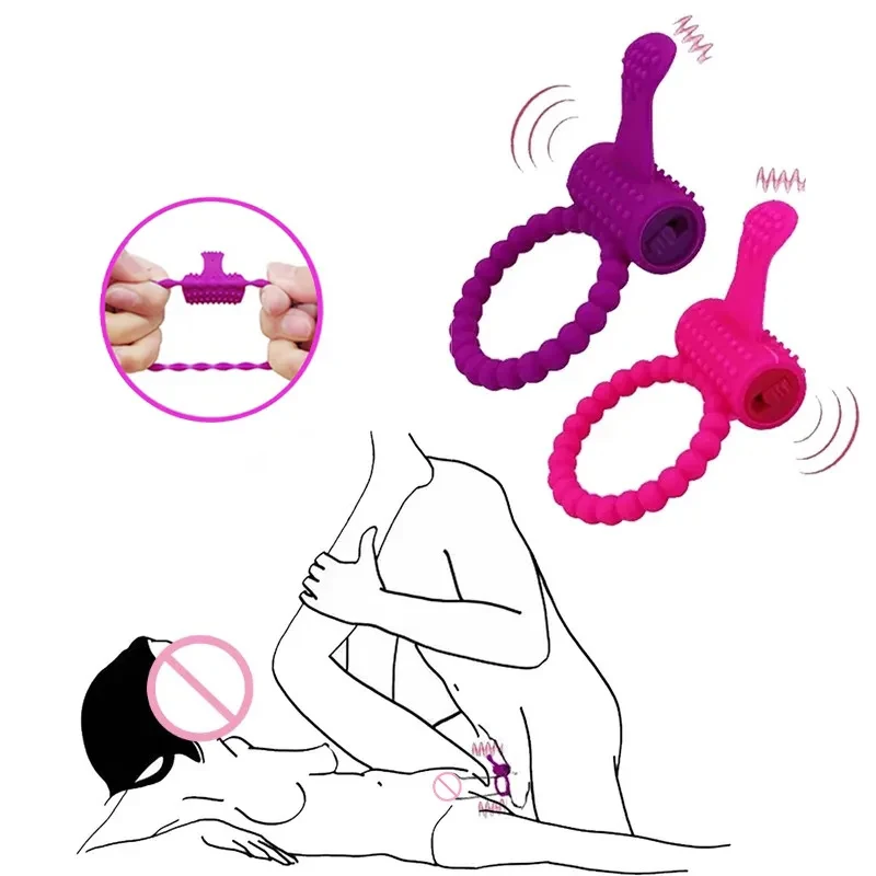 Vibrador do anel do pênis para homens, Vibradores do anel do galo, Brinquedos sensuais, Estimulação Clitóris Intensa, Atrasar a Ejaculação, Bondage Gear, Dildo, BDSM