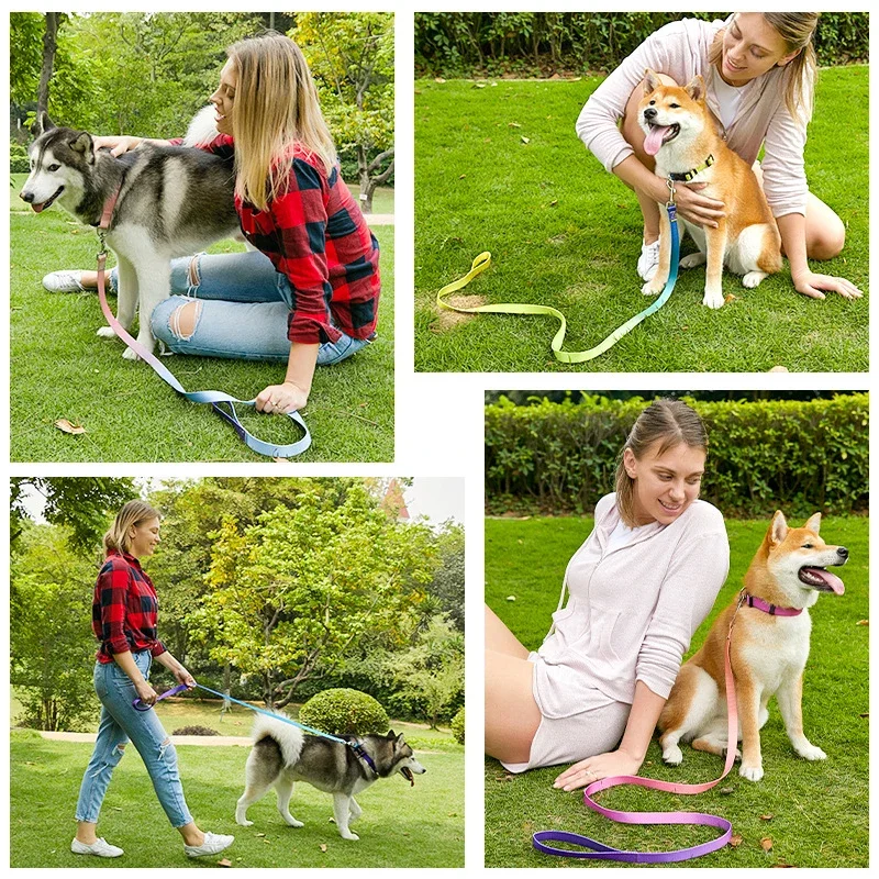 Guinzaglio per collare per cani regolabile in nylon Guinzaglio per collare per cani per gatti Guinzaglio per trazione adatto per cani di piccola