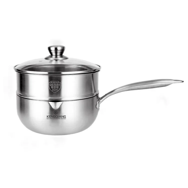 

z Stainless Steel Stock Pot Household Non-stick Soup Pot Uncoated Japanese-style Small Milk Pot