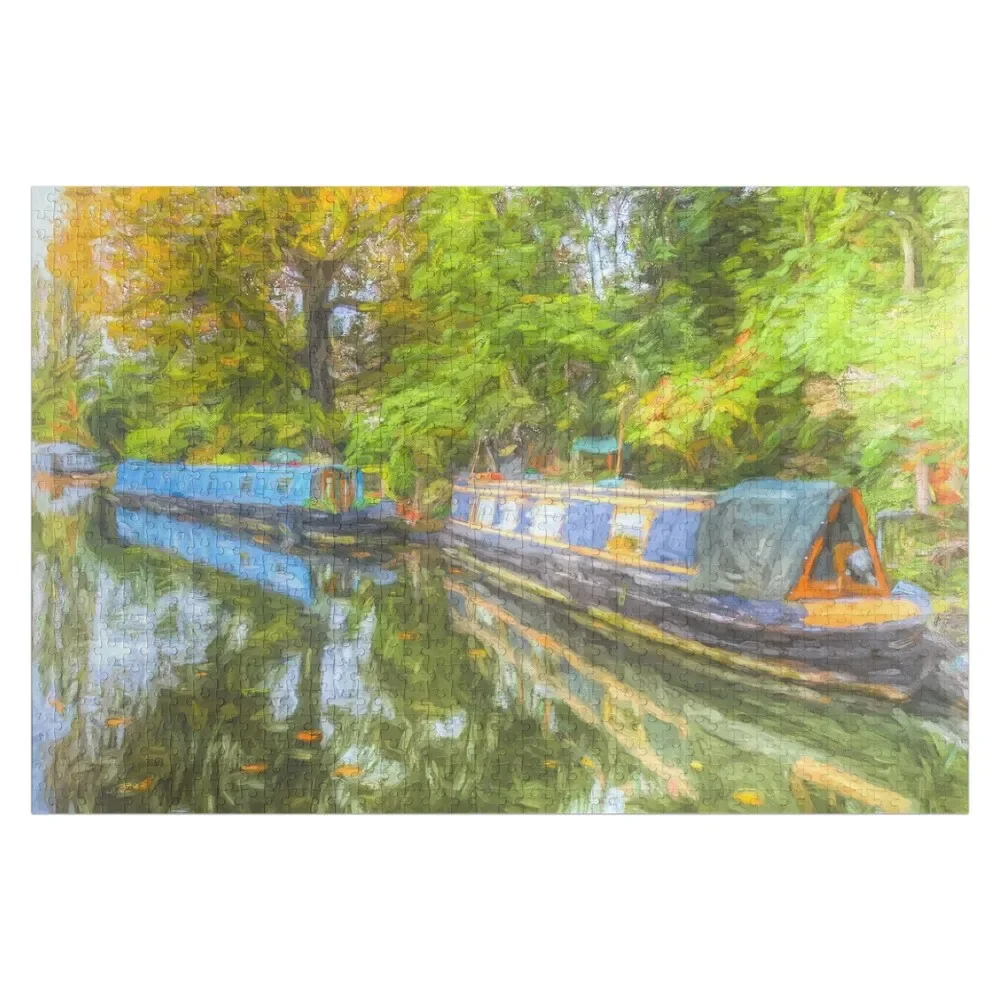 Narrow Boat Serenity Jigsaw Puzzle Christmas Gifts Custom Wood Custom Name Wood Wood Name Puzzle