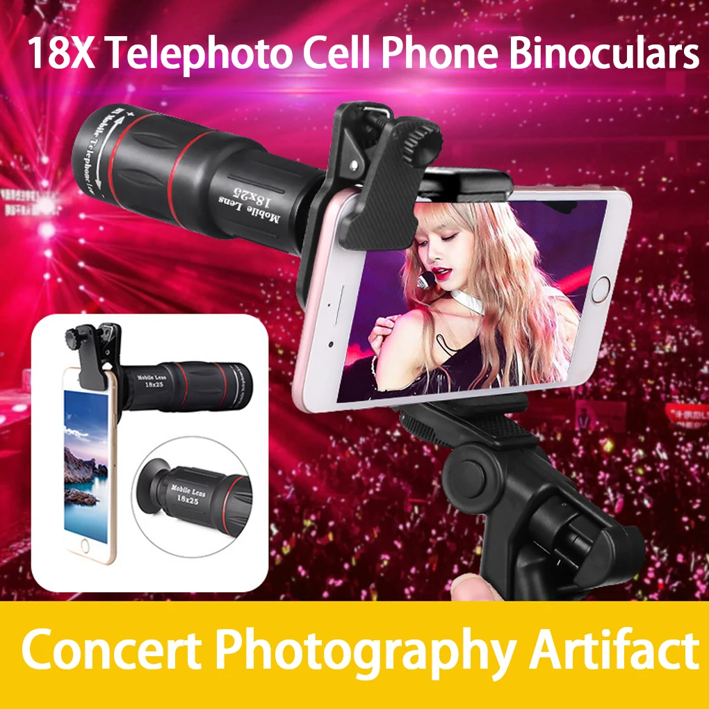 Universal 18x Telescope Camera Monocular Zoom HD Optical Cell Phone Lens Observing Survey 18X telephoto lens for Smartphone