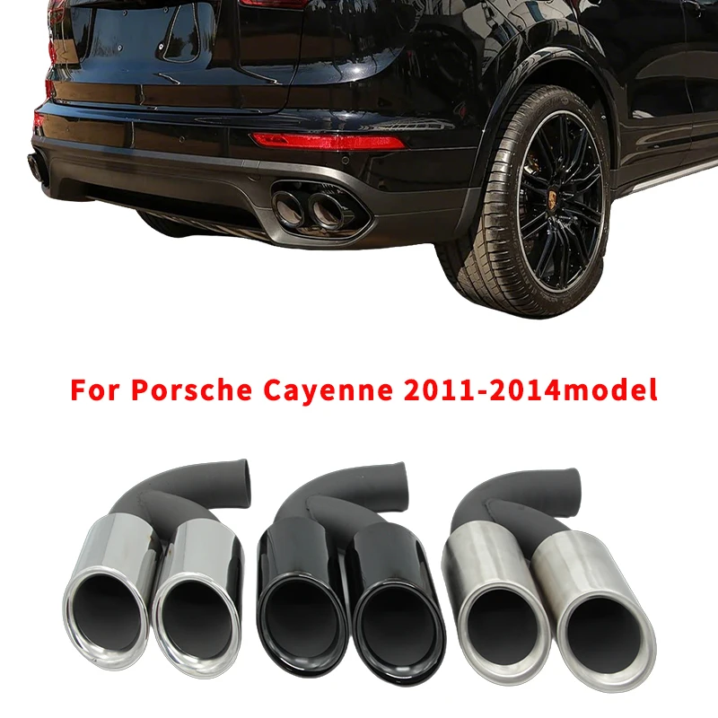 Quad Car Exhaust Tip For Porsche Cayenne 958.1 92A 2011-2014 304 Stainless Steel Muffler Tip Nozzle Tailpipe Exhaust System Tip