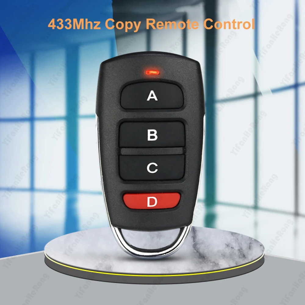 Universal Wireless RF 433mhz Remote Control Copy Code Garage Door Gate Duplicator 433.92 Mhz 4 Keys Remote Opener For Road Gate