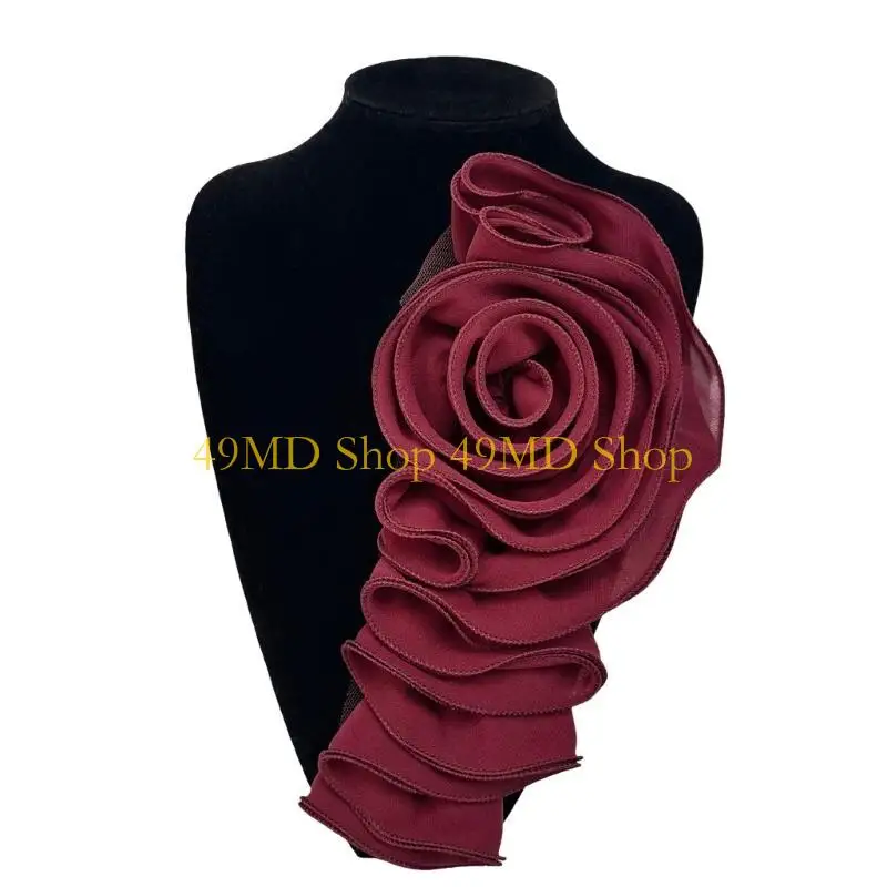 49MD Handmade Flower Appliques Craft Dance Costume Making Materials Ruffle 3D Flower Patches Garment Sewing On Applique