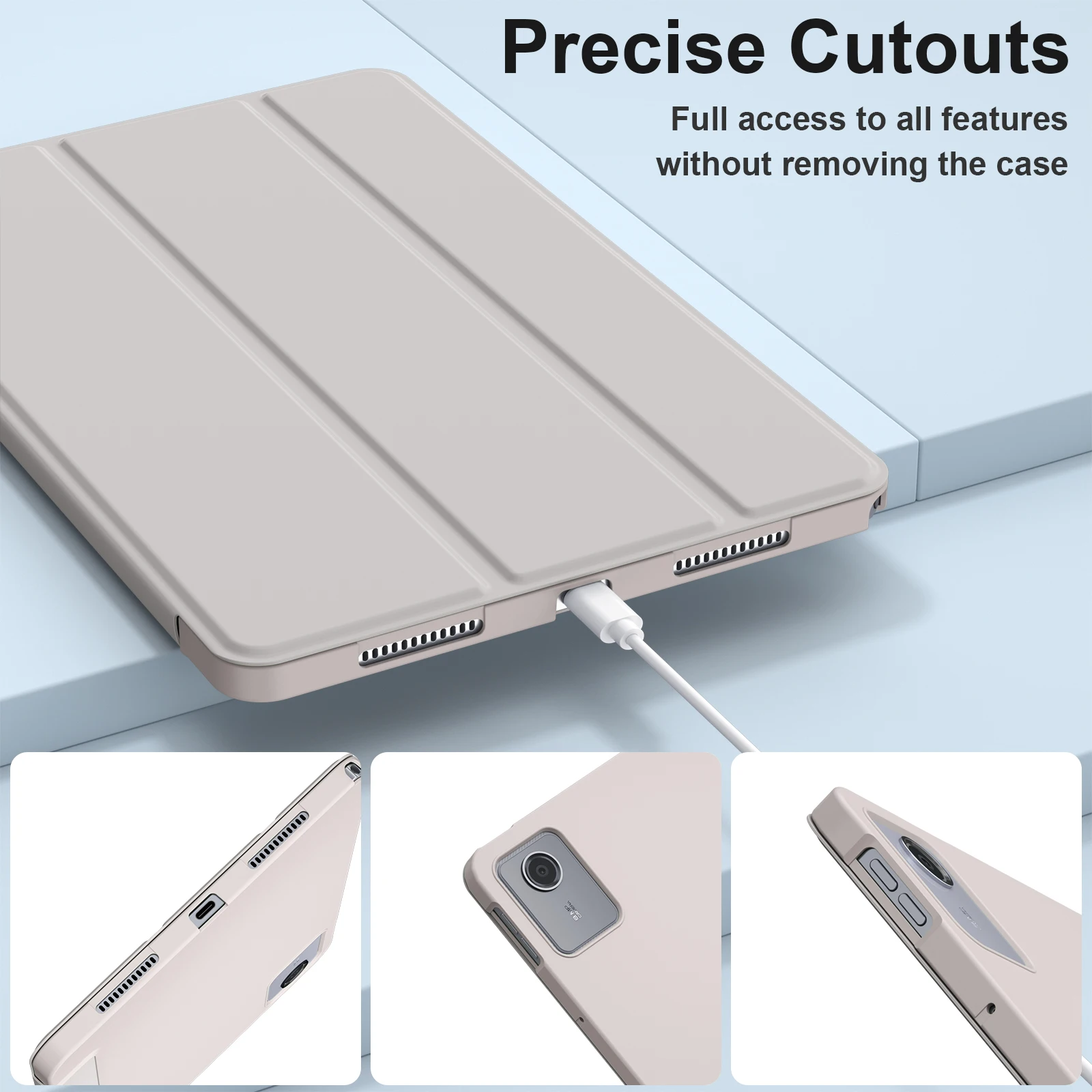 حافظة كمبيوتر لوحي ذكية لجهاز لينوفو تاب M11/B11 10.95 بوصة غطاء ناعم من البولي يوريثان ثلاثي الطي غطاء حماية لجهاز لينوفو تاب M11/B11 10.95 في Shell